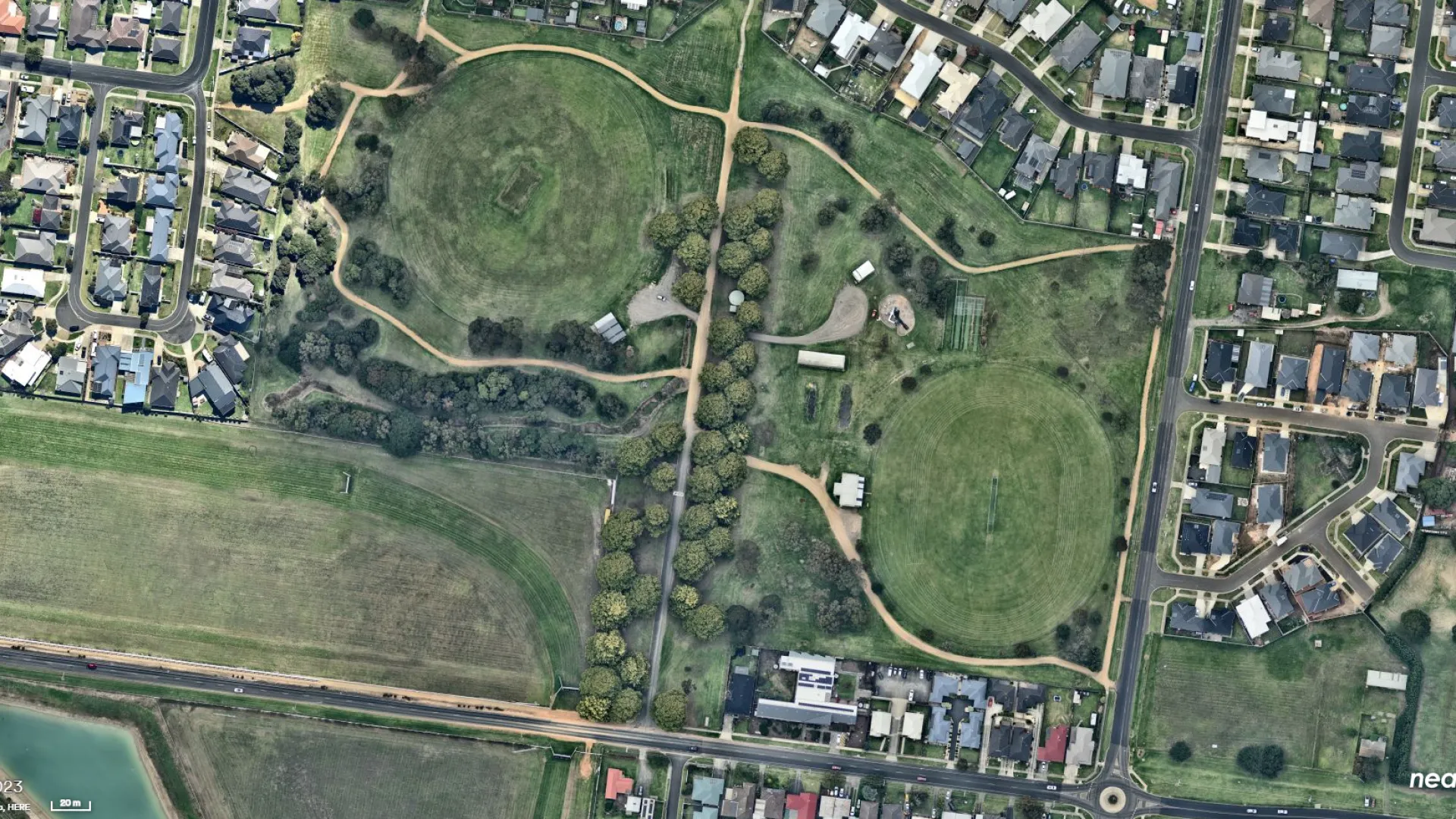 Aerial image of Brierly Recreation Reserve.