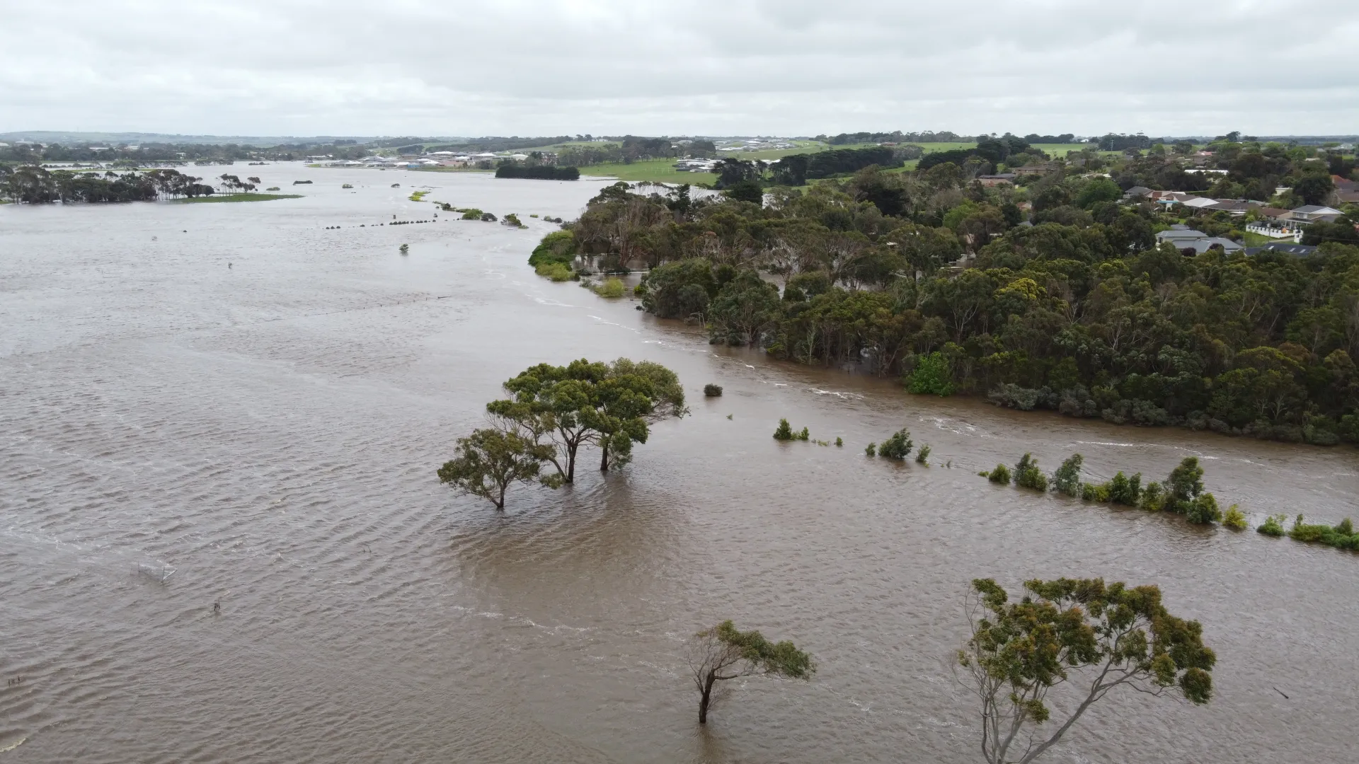 Merri River in flood 2020.