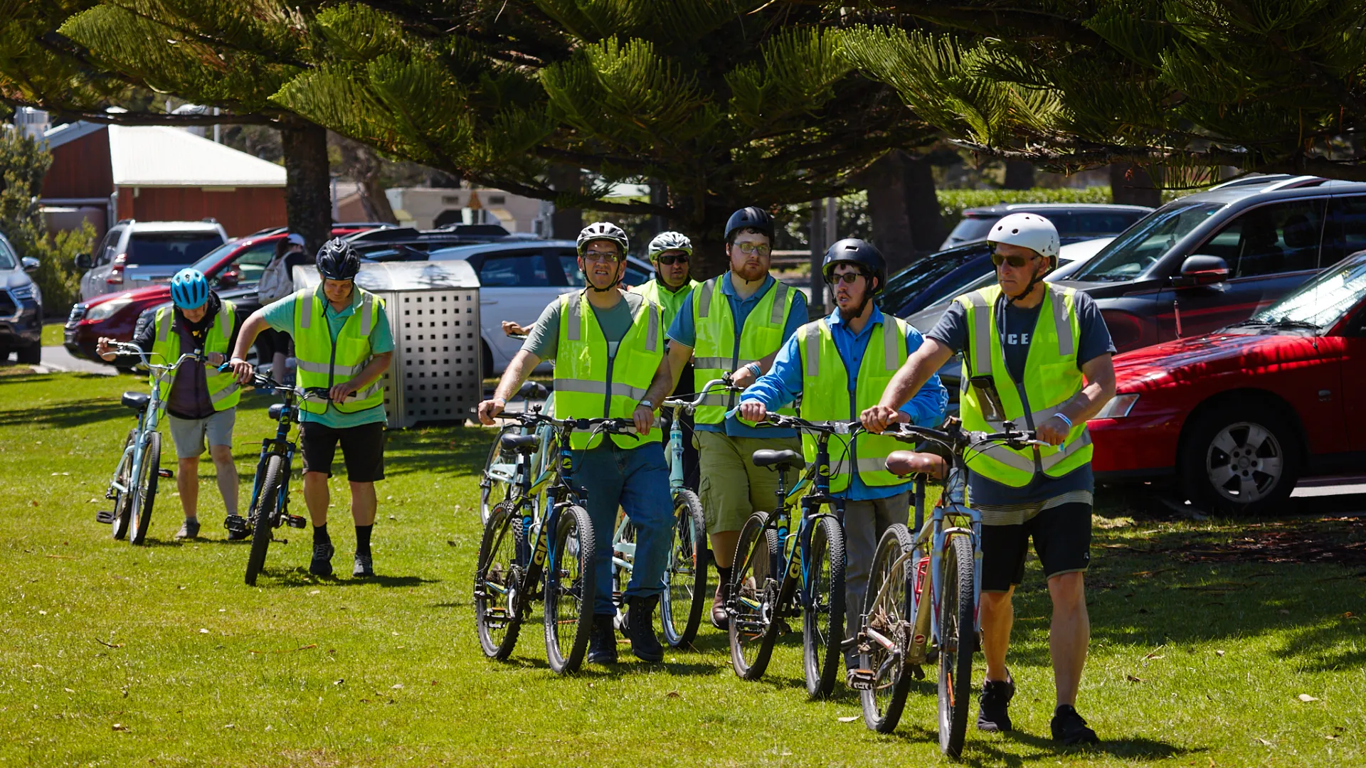 Cyclists in high-vis.
