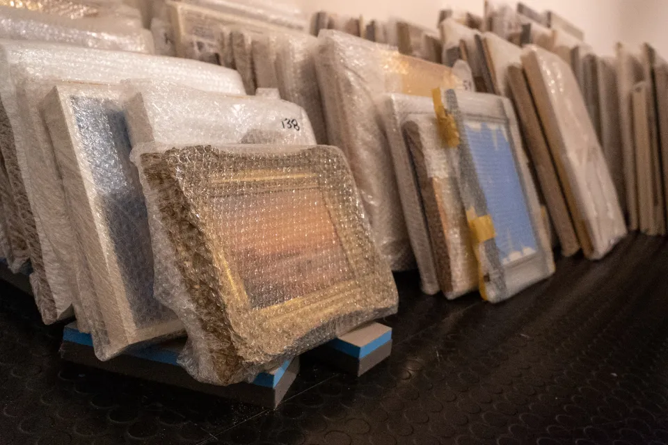 Gallery items packed up