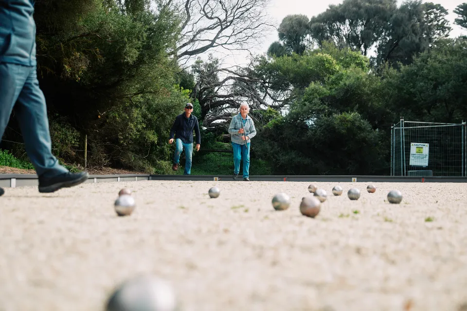 Petanque being played at Lake Pertobe
