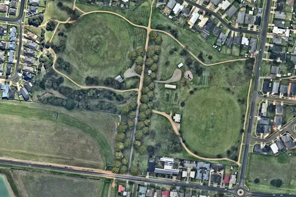 Aerial image of Brierly Recreation Reserve.