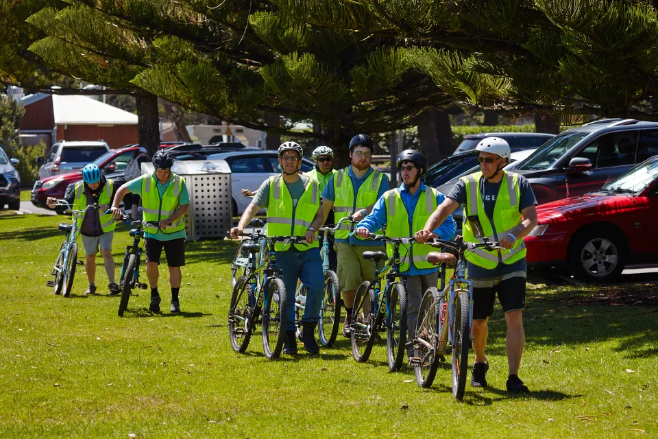 Cyclists in high-vis.