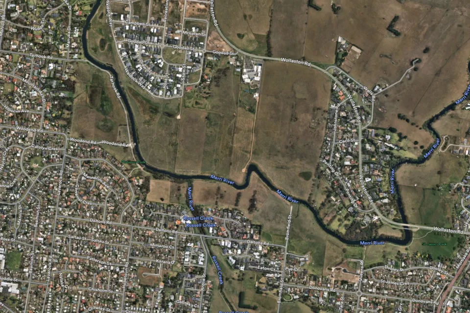 Area to the north of the Merri River.