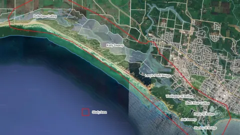 Aerial image of the South Warrnambool Flood Study