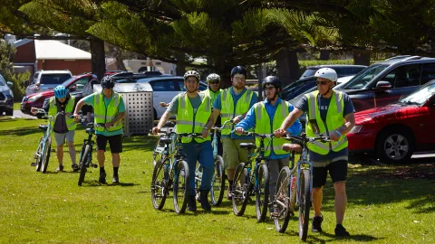 Cyclists in high-vis.