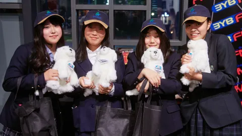 Students at a Miura 30th anniversary event